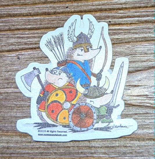 LIMITED EDITION STICKER: Viking Hedgehogs from the book!